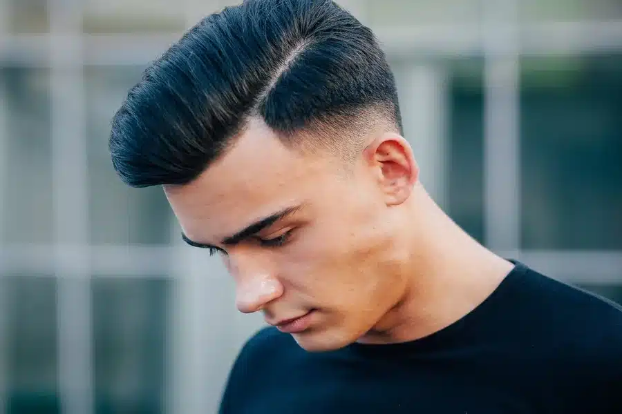 Long Hair Taper Fade Men