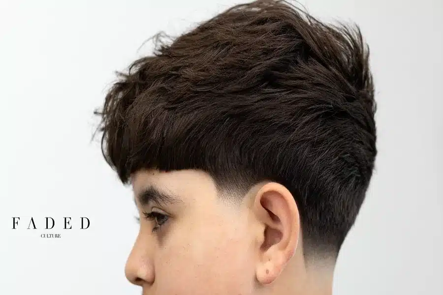 Low Taper Fade With Bangs Modern Style Haircut Guide