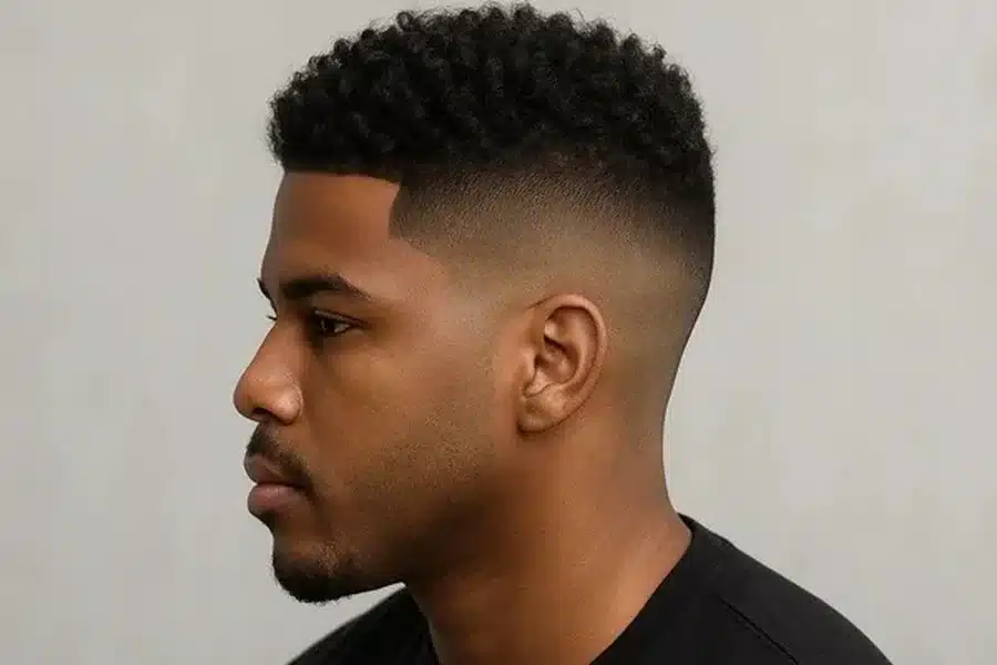 Taper Haircut Men Black