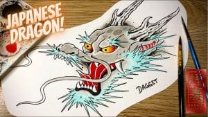 Japanese Dragon Drawing A Powerful Symbol of Art, Spirit, and Tradition